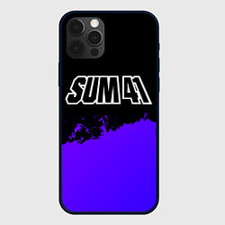 Чехол для iPhone 12 Pro Max Sum41 purple grunge, цвет: 3D-черный
