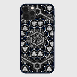 Чехол iPhone 12 Pro Max Чёрный квантовый паттерн