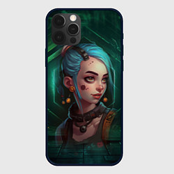 Чехол для iPhone 12 Pro Max Jinx green Arcane League of Legends, цвет: 3D-черный