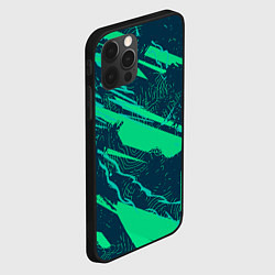 Чехол для iPhone 12 Pro Max Бирюзовая текстура, цвет: 3D-черный — фото 2