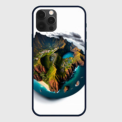 Чехол для iPhone 12 Pro Max Планета с одним островом, цвет: 3D-черный