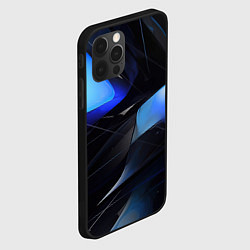 Чехол для iPhone 12 Pro Max Black blue elements, цвет: 3D-черный — фото 2
