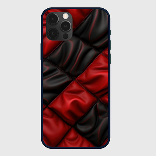 Чехол iPhone 12 Pro Max Red black luxury / 3D-Черный – фото 1