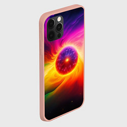 Чехол для iPhone 12 Pro Max Неоновое солнце, цвет: 3D-светло-розовый — фото 2