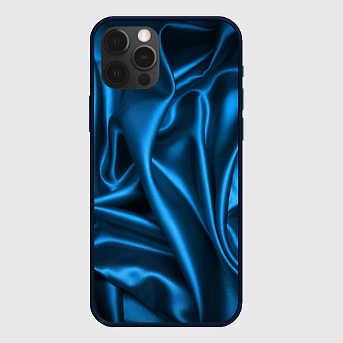 Чехол iPhone 12 Pro Max Синий шёлк / 3D-Черный – фото 1