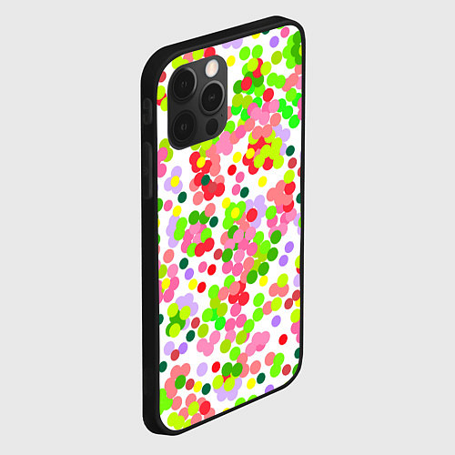 Чехол iPhone 12 Pro Max Разноцветное конфетти на белом / 3D-Черный – фото 2