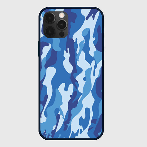 Чехол iPhone 12 Pro Max Blue military / 3D-Черный – фото 1