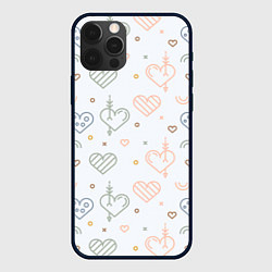 Чехол для iPhone 12 Pro Max Lovely hearts, цвет: 3D-черный