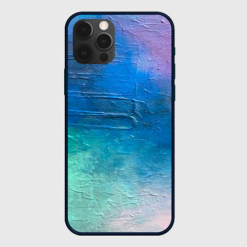 Чехол iPhone 12 Pro Max Пудра и голубые краски / 3D-Черный – фото 1