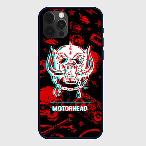 Чехол iPhone 12 Pro Max Motorhead rock glitch / 3D-Черный – фото 1