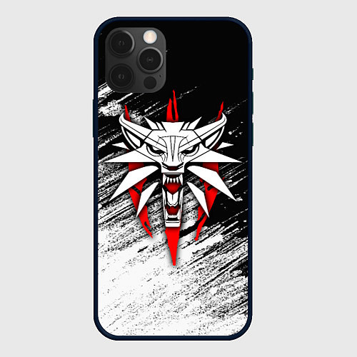 Чехол iPhone 12 Pro Max The witcher - школа белого волка / 3D-Черный – фото 1