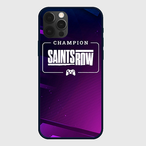 Чехол iPhone 12 Pro Max Saints Row gaming champion: рамка с лого и джойсти / 3D-Черный – фото 1