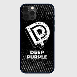Чехол для iPhone 12 Pro Max Deep Purple с потертостями на темном фоне, цвет: 3D-черный