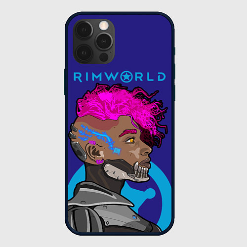 Чехол iPhone 12 Pro Max RimWorld персонаж / 3D-Черный – фото 1