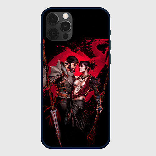 Чехол iPhone 12 Pro Max Серый страж и Морриган / 3D-Черный – фото 1