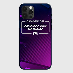 Чехол iPhone 12 Pro Max Need for Speed gaming champion: рамка с лого и джо