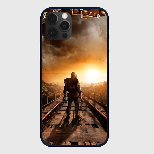 Чехол iPhone 12 Pro Max Жёлтое солнце Метро / 3D-Черный – фото 1