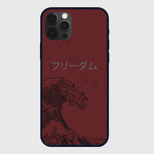 Чехол iPhone 12 Pro Max Большая волна в Канагава / 3D-Черный – фото 1