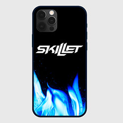 Чехол для iPhone 12 Pro Max Skillet blue fire, цвет: 3D-черный