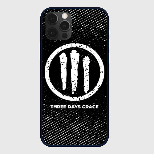 Чехол iPhone 12 Pro Max Three Days Grace с потертостями на темном фоне / 3D-Черный – фото 1