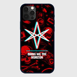 Чехол iPhone 12 Pro Max Bring Me the Horizon rock glitch