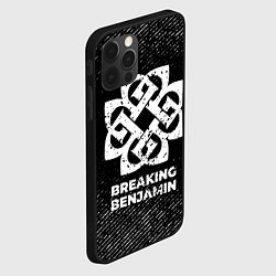 Чехол для iPhone 12 Pro Max Breaking Benjamin с потертостями на темном фоне, цвет: 3D-черный — фото 2