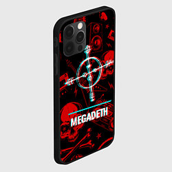 Чехол для iPhone 12 Pro Max Megadeth rock glitch, цвет: 3D-черный — фото 2