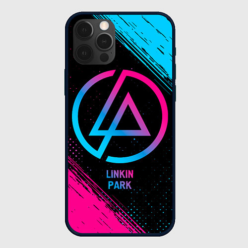 Чехол iPhone 12 Pro Max Linkin Park - neon gradient / 3D-Черный – фото 1