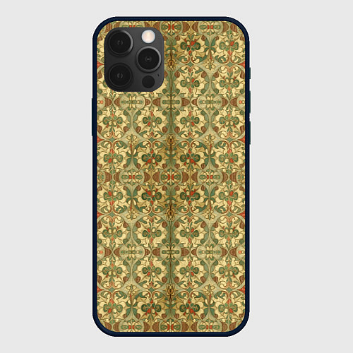Чехол iPhone 12 Pro Max Средневековый узор / 3D-Черный – фото 1