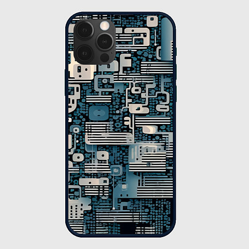 Чехол iPhone 12 Pro Max Механическая конструкция паттерн / 3D-Черный – фото 1