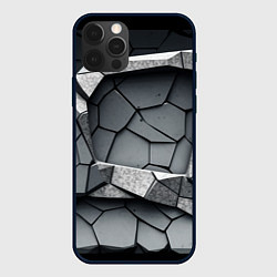 Чехол для iPhone 12 Pro Max Каменная конструкция паттерн, цвет: 3D-черный