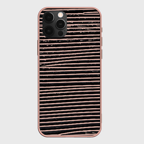 Чехол iPhone 12 Pro Max Квадрат за полосами / 3D-Светло-розовый – фото 1