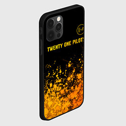 Чехол для iPhone 12 Pro Max Twenty One Pilots - gold gradient: символ сверху, цвет: 3D-черный — фото 2