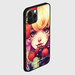 Чехол для iPhone 12 Pro Max Блондинка с ягодами, цвет: 3D-черный — фото 2