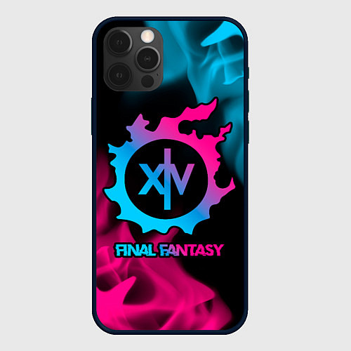 Чехол iPhone 12 Pro Max Final Fantasy - neon gradient / 3D-Черный – фото 1