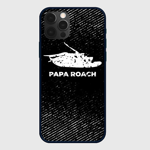 Чехол iPhone 12 Pro Max Papa Roach с потертостями на темном фоне / 3D-Черный – фото 1