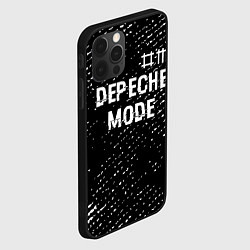 Чехол для iPhone 12 Pro Max Depeche Mode glitch на темном фоне: символ сверху, цвет: 3D-черный — фото 2