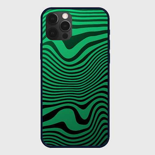 Чехол iPhone 12 Pro Max Абстрактный узор волн / 3D-Черный – фото 1