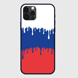 Чехол iPhone 12 Pro Max Флаг России - потёки