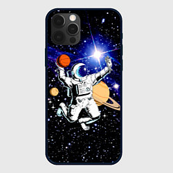 Чехол для iPhone 12 Pro Max Космический баскетбол, цвет: 3D-черный