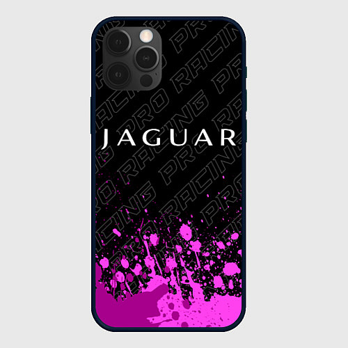 Чехол iPhone 12 Pro Max Jaguar pro racing: символ сверху / 3D-Черный – фото 1