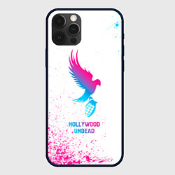 Чехол iPhone 12 Pro Max Hollywood Undead neon gradient style