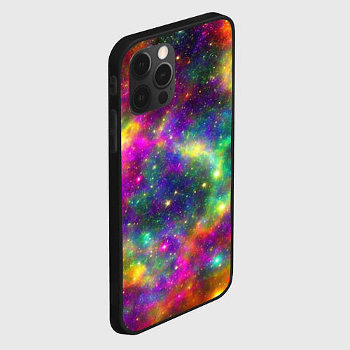 Чехол iPhone 12 Pro Max Яркий неоновый космос / 3D-Черный – фото 2