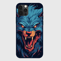 Чехол iPhone 12 Pro Max Art blue wolf