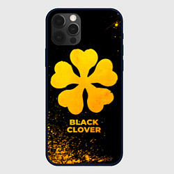 Чехол iPhone 12 Pro Max Black Clover - gold gradient