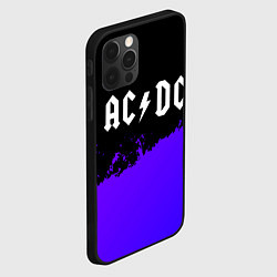 Чехол для iPhone 12 Pro Max AC DC purple grunge, цвет: 3D-черный — фото 2