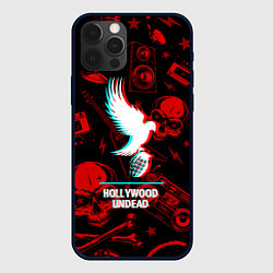 Чехол iPhone 12 Pro Max Hollywood Undead rock glitch