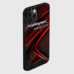 Чехол для iPhone 12 Pro Max Cyberpunk 2077 phantom liberty silver logo, цвет: 3D-черный — фото 2