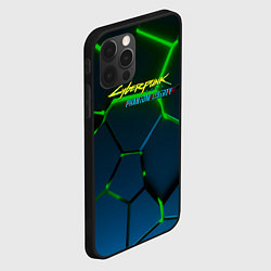 Чехол для iPhone 12 Pro Max Cyberpunk 2077 phantom liberty green neon, цвет: 3D-черный — фото 2