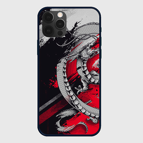 Чехол iPhone 12 Pro Max Dragon - Japan style / 3D-Черный – фото 1